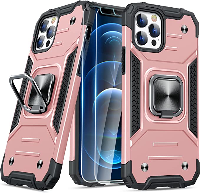 JAME Case for iPhone 12 Pro Max Case with Screen Protectors 2Pcs Mili