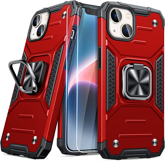 Red Heavy Duty iPhone 12 Case - Military Kickstand Series